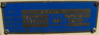 USED HANAGATA CORPORATION HP-10