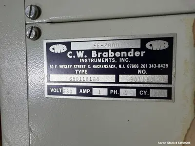 Used BRABENDER DR-2072 Miscellaneous Laboratory Equipment Illinois US | Aaron Equipment #1348276