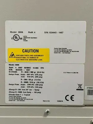 USED THERMO SCIENTIFIC 8606 -86 ºC ULTRA LOW LABORATORY FREEZER 23 CU FT 230V