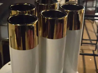 Lot of (5) Ceramic Table Vase 4" x 12"