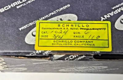 Schrillo 3/4-110 High Speed Steel Countersink #1024 USA Lot of 3