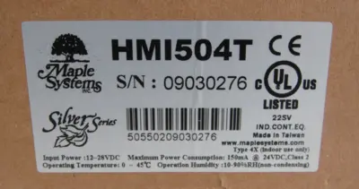 NEW MAPLE SYSTEMS HMI504T OPERATOR INTERFACE