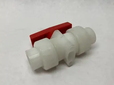 Double Union PVC Ball Valve, 1/2", White, Slip Sockets - New Other