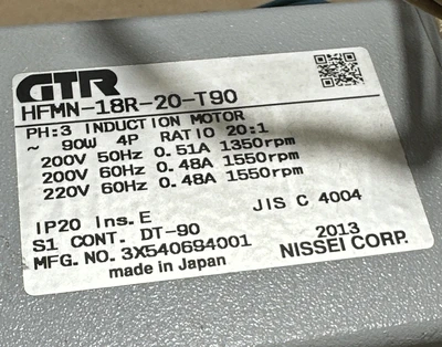 NEW NISSEI GTR HFMN-18R-20-T90