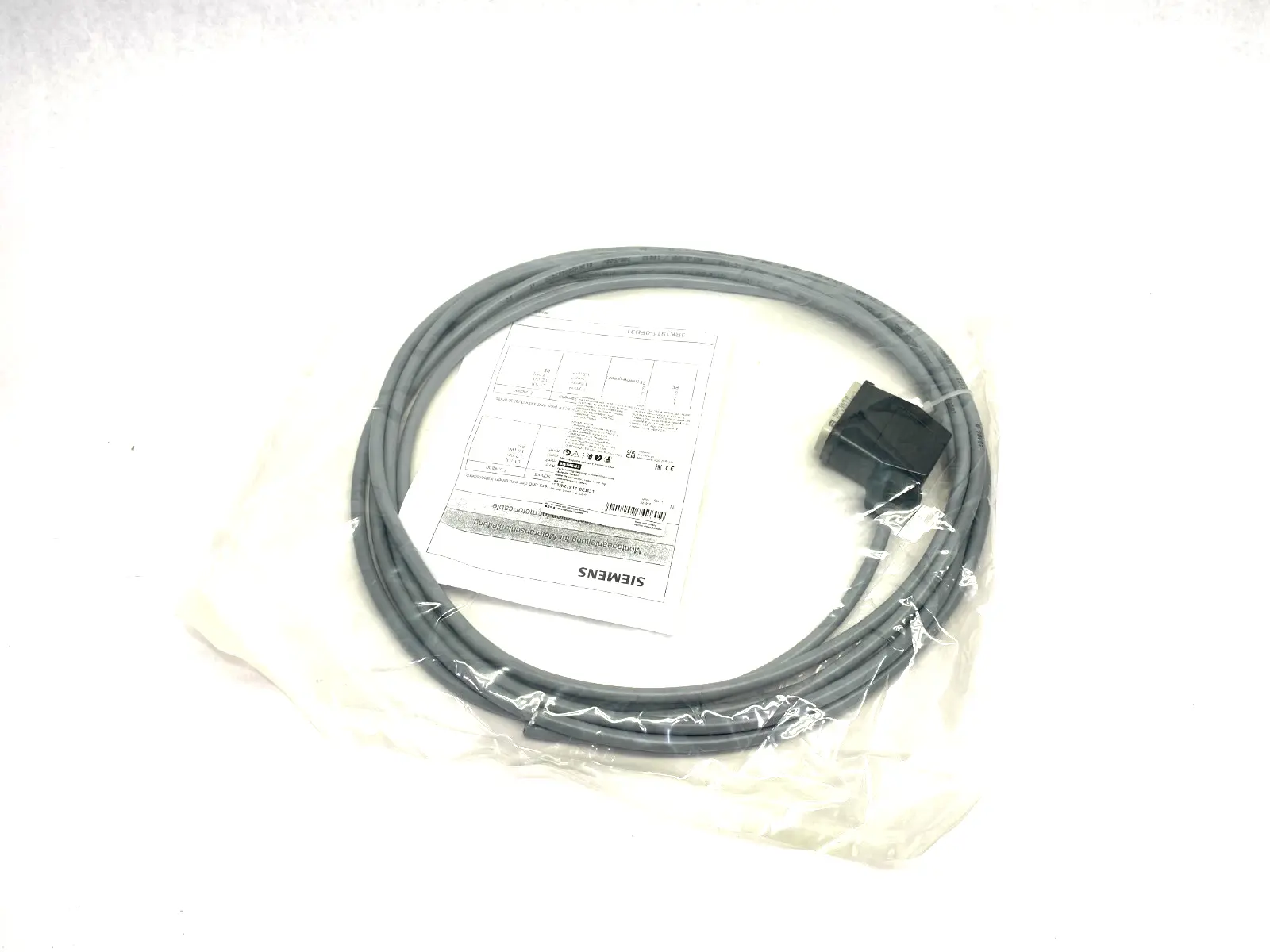 USED SIEMENS SINGLE ENDED MOTOR POWER CABLE HAN Q8 4 X 1.5 MM2 PINS