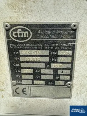 USED CFM CFM Vacuum Cleaner/Dust Collector, Model 3106 MTS