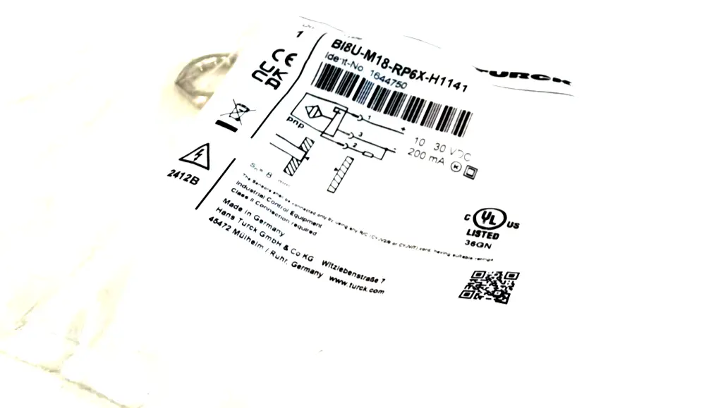 NEW TURCK BI8U-M18-RP6X-H1141 SENSOR 1644750 BI8UM18RP6XH1141