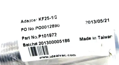 NEW IDEAL VACUUM P101972 KF-25 TO 1/2IN. NPT-MALE FLAGE SIZE NW-25 KF25-1/2