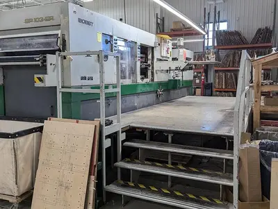 USED 1993 BOBST SP 103-ER DIE CUTTER WITH BLANKING