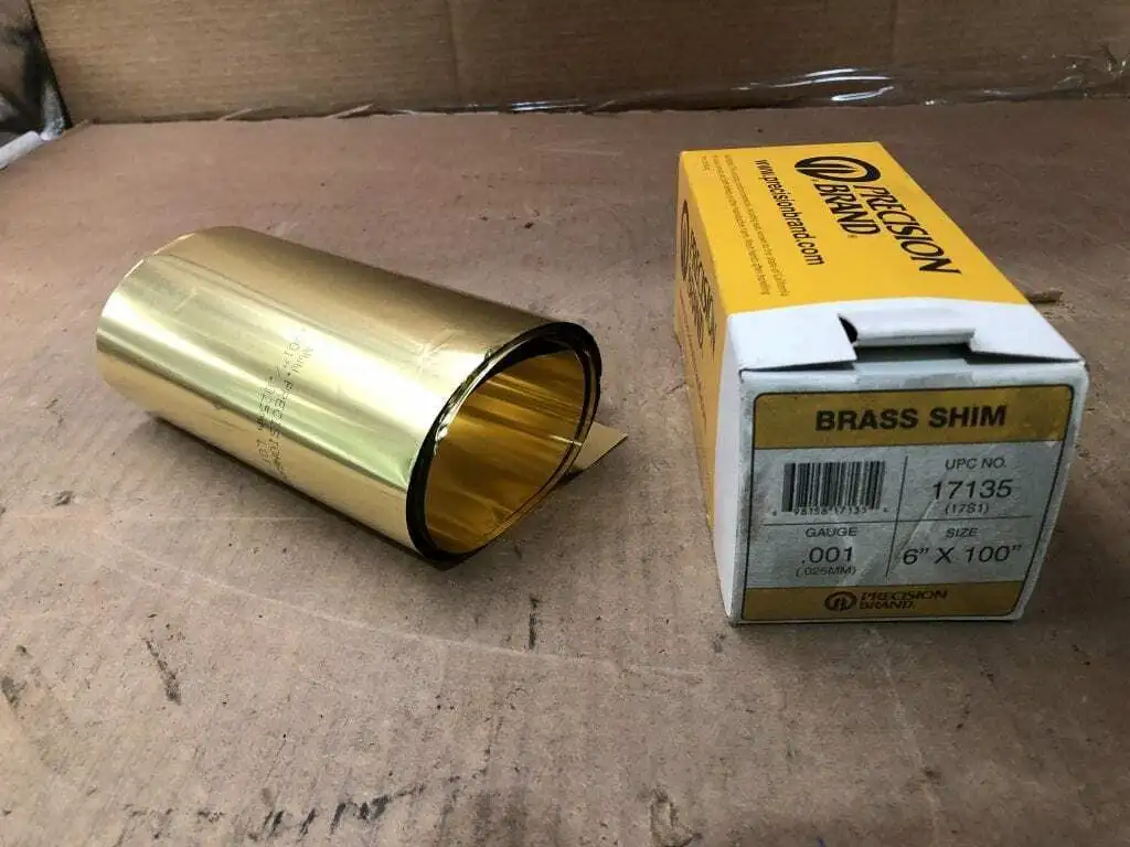 Precision Brand 17135 6″ X 100″ Brass Shim ; 0.001 Gauge -NIB