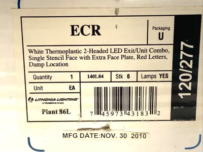 New | in-Stock Lithonia Lighting LED Exit/Unit Combo w/ Battery 120/277VAC Lighting Michigan US | Maverick Industrial Sales #1400902