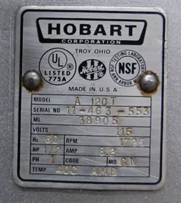 USED Hobart NUMBER: