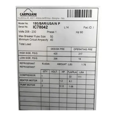 USED CARPIGIANI 193