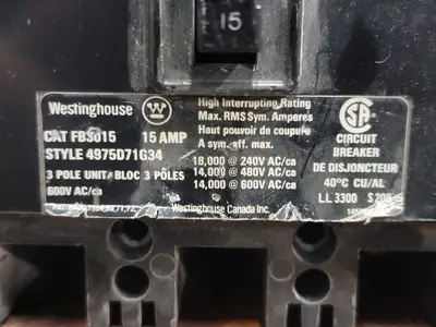 Used WESTINGHOUSE FB3015 Switchgears British Columbia CA | Lenmark #242361