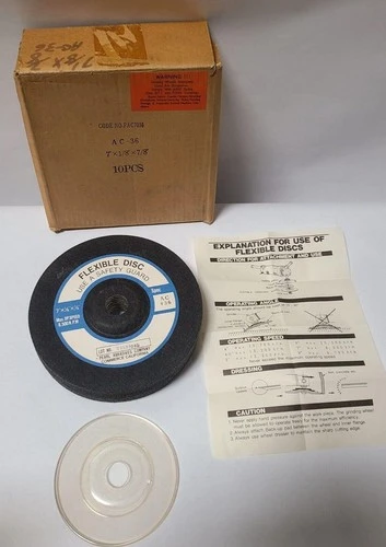 10 Pcs Pearl Abrasives AC-36 Abrasive 7 x 1/8 x 7/8 Flexible Disc