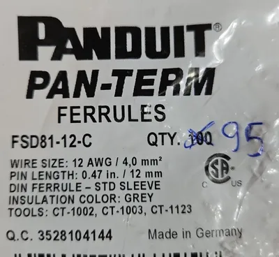 Used Panduit _UNKNOWN_ Connector Accessories South Carolina US | Palmetto Automation #1165868