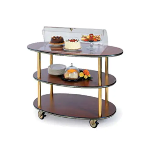 Geneva Oval Dessert Cart w/ Domed Design - Mahogany (36303)