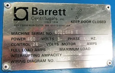 Barrett 402-E chip spinner.