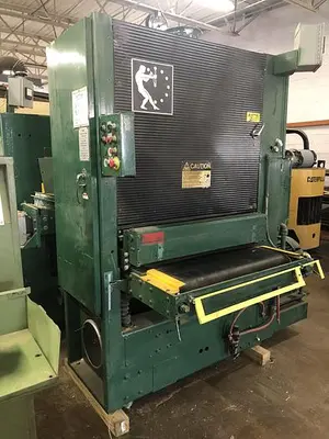 USED TIMESAVERS TB337-2HDA, 37" TOP & BOTTOM ABRASIVE PLANER SYSTEM
