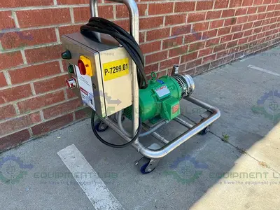USED TRI CLOVER C216MDG18T-2902-17 CENTRIFUGAL PUMP W/ RELIANCE 5 HP MOTOR 460V