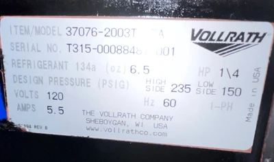 72-0449 Vollrath 2FA Self Contained Mobile Island Cooler