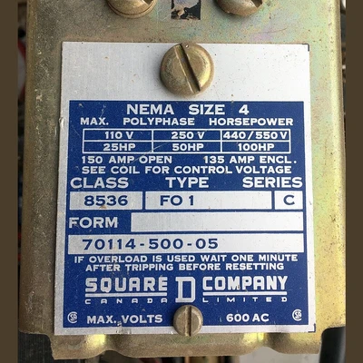 Square D Size 4 Combination Starter