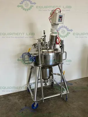 USED DCI 125 L STAINLESS STEEL JACKETED TULIP PRESSURIZED REACTOR W/ 1/2 HP MOTOR