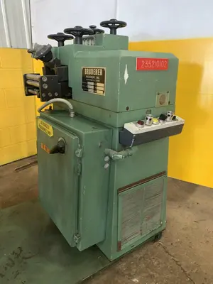 4.7" X .040" BRUDERER MODEL #12120B 19 ROLL PRECISION LEVELER & DOUBLE END UNCOILER: STOCK 13024