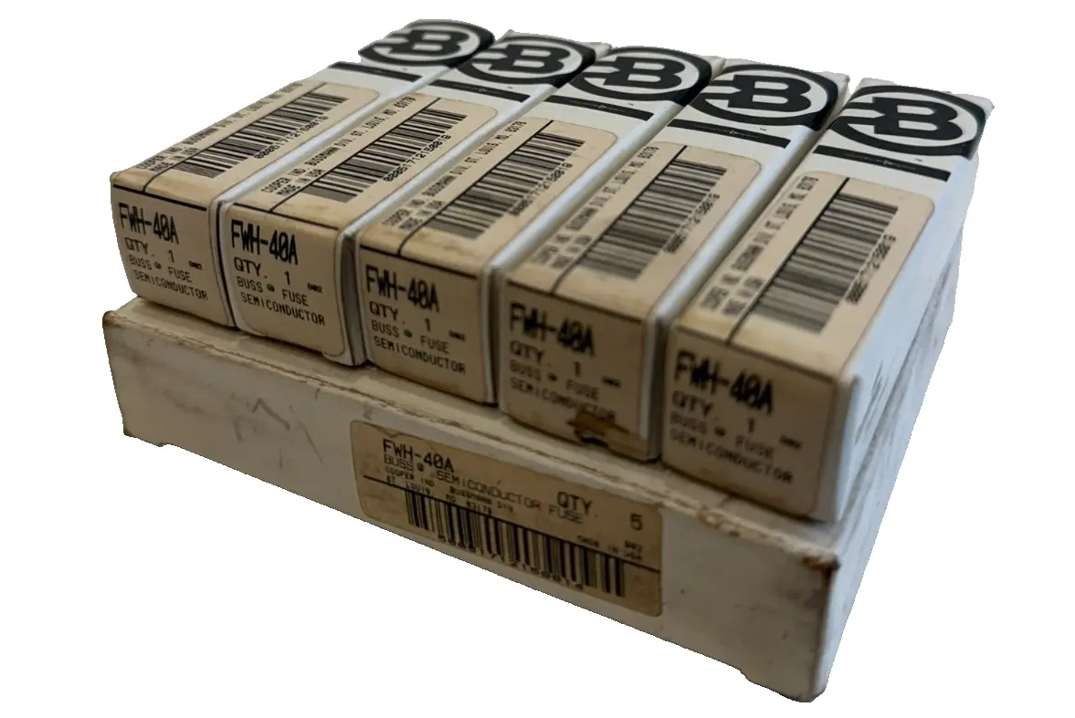 NEW LOT OF 5 BUSSMANN FWH-40A FUSES YSES FWH40A
