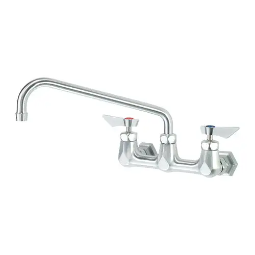 Krowne DX-812 Wall Mount Faucet w/ 12" Swing Spout - 8" Centers