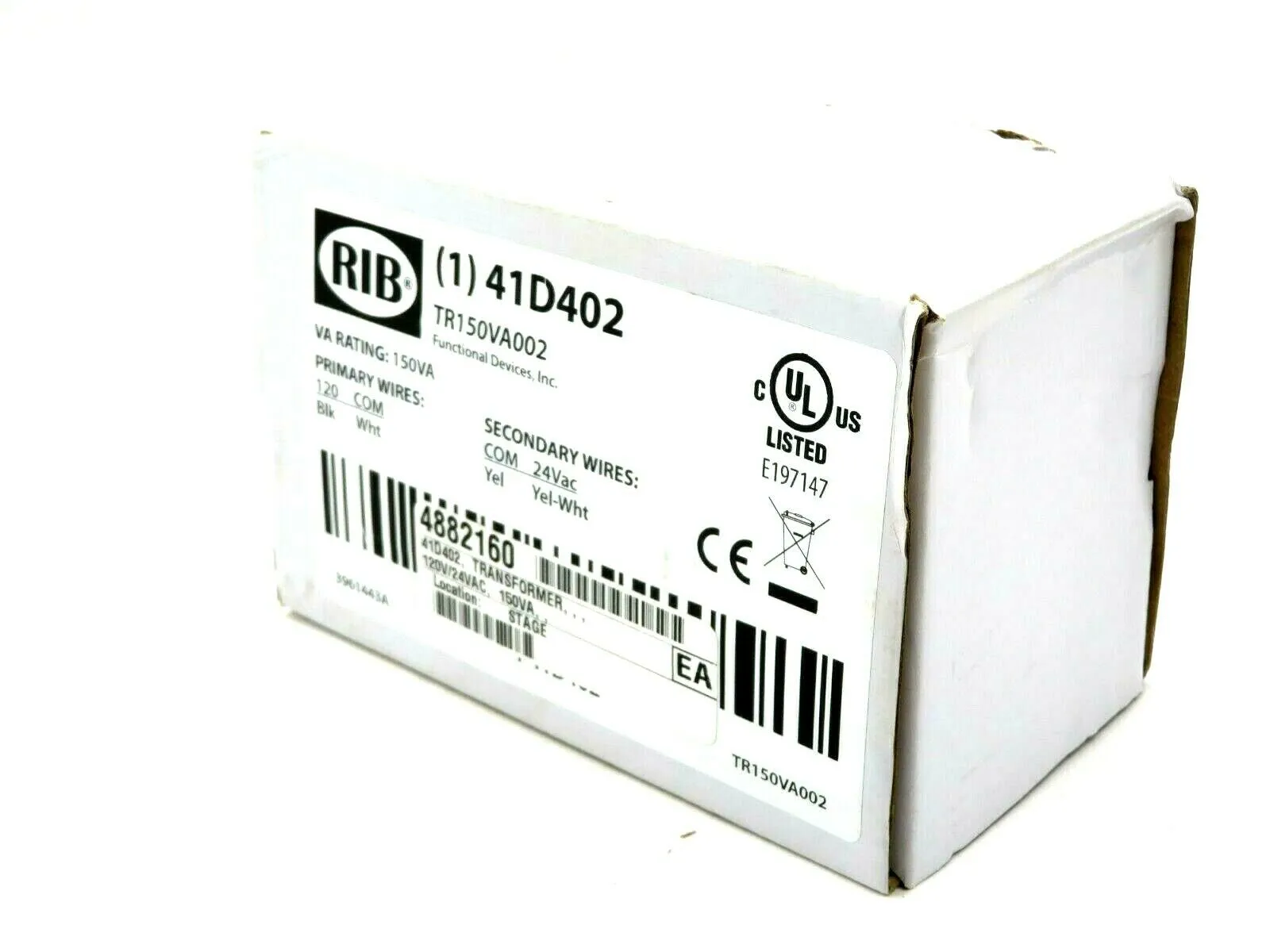 NEW RIB FUNCTIONAL DEVICES INC. TR150VA002 TRANSFORMER 41D402