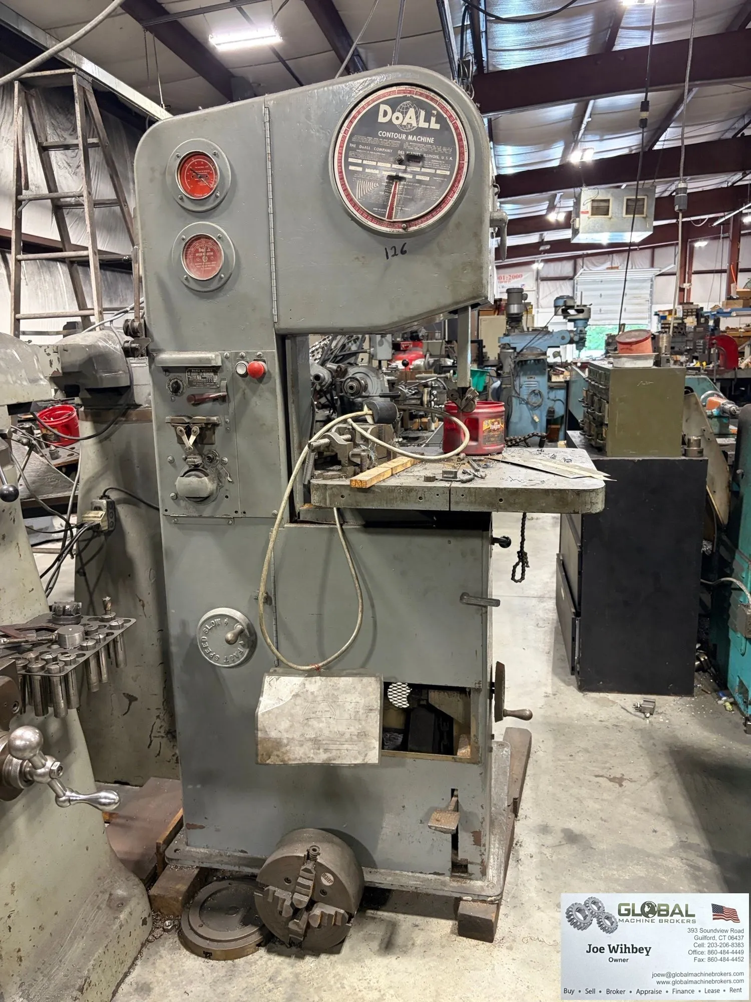 DOALL 1612-1 Vertical Contour Bandsaw 16" 208v/3ph 125" Blade