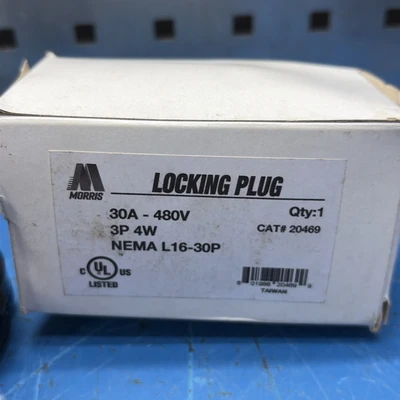 (2) Morris NEMA L16-30R30A, 480V 3P 4W Male Connectors Fast Shipping+ Warranty