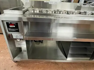 Used Duke Used Duke HCSS-LH Stainless Steel Dry Channel Soup Warmer Heated Holding Station Buffet - 220V Steam Tables (Food) Illinois US | Falcon Restaurant Supply #1375909