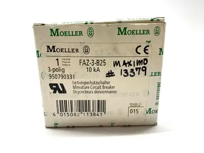 New | in-Stock MOELLER MINIATURE CIRCUIT BREAKER 3 POLE, 25A, 10KA Circuit Breakers | Maverick Industrial Sales #1108207
