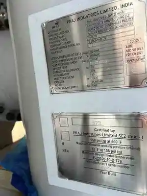 USED PRAJ INDUSTRIES NA