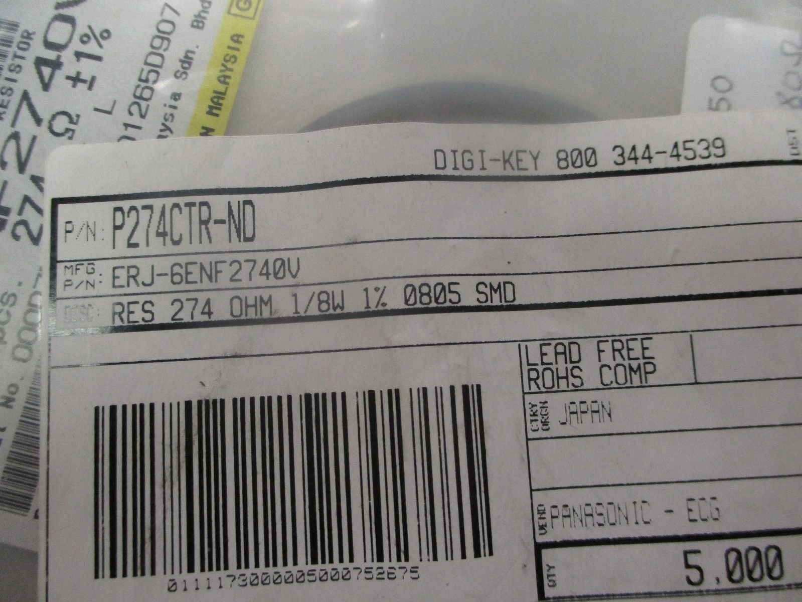 NEW Panasonic Electronic Devices P274CTR-ND