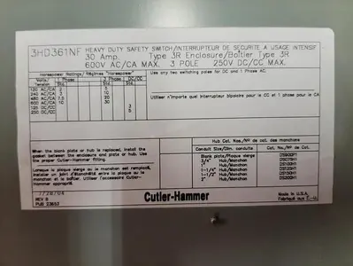 600V Electrical Disconnects & Switches