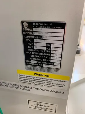 USED 2013 BTU PYRAMAX 100A