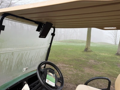 (1) 2017 E-Z-Go golf cart with a Kawasaki gas engine, model 625111G01, includes canopy, ball cover, ...