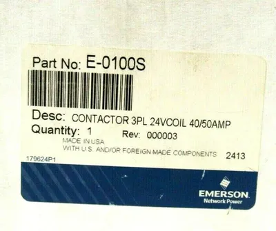 NEW EMERSON E-0100S CONTACTOR E0100S