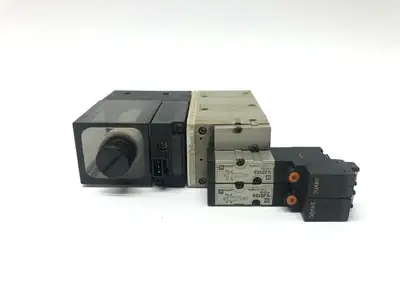 USED SMC PNEUMATIC VACUUM MANIFOLD VALVE ASSEMBLY