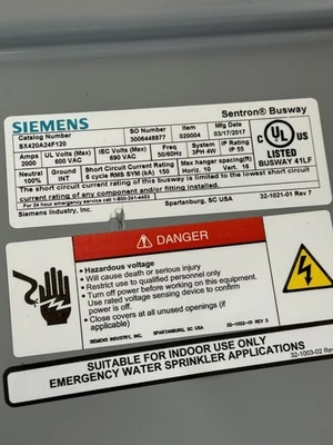 Used Siemens SX420A24F120 Power Feeders California US | Davliegogo LLC #1705632