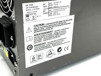 EX1000 | Eaton  Uninterruptible Power Supply 900W 1000VA DAMAGED CABLE NO BATTERY - For parts or not working