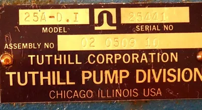 NEW TUTHILL 25A-D.I GEAR DRIVEN LOBE HYDRAULIC PUMP 02-0509-10