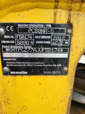 Used 2018 KOMATSU PC80MR Crawler Excavators | Abele Tractor #1342811