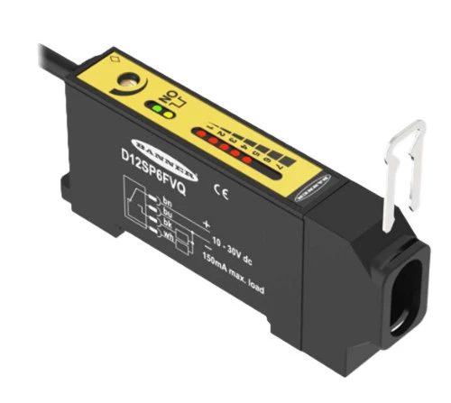 Banner D12SP6FVQ 33715 D12 Series Glass Fiber Optic Sensor, Input 10-30 V dc [New]