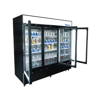 New | in-Stock Atosa New Atosa MCF8724GR Bottom Mount (3) Glass Door Merchandiser Refrigerator 69.54 Cu Ft - Black Display Refrigerators Illinois US | Falcon Restaurant Supply #1375454