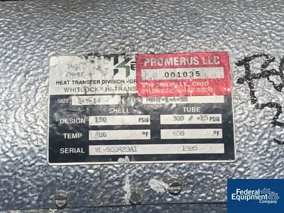 USED Ketema 3.2 Sq Ft Ketema Heat Exchanger, S/S, 300/150#