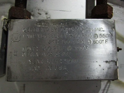 175 gallon Stainless Steel Reactor, 100 psi, 100 psi